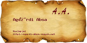 Agárdi Absa névjegykártya